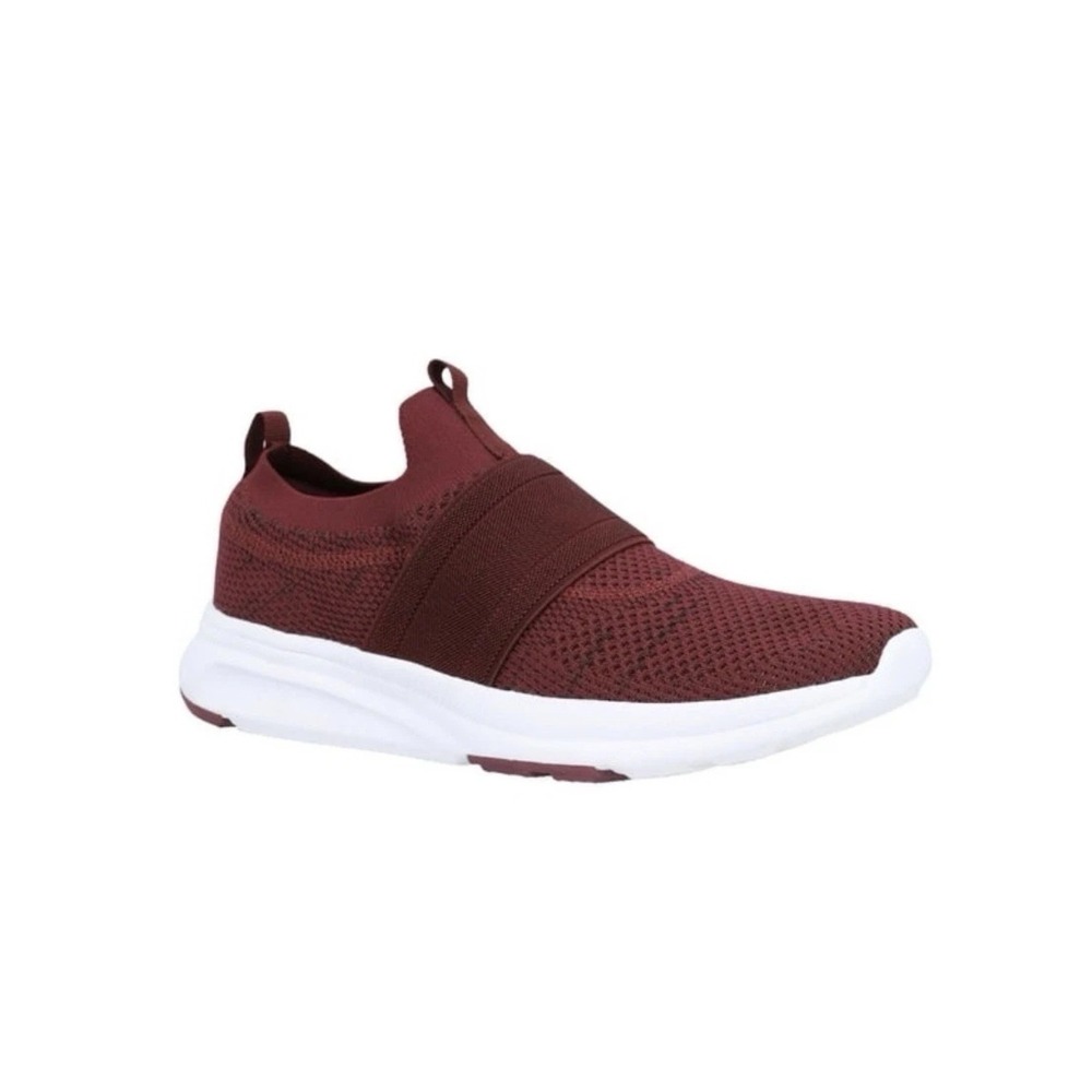 Athletic Works Mens Banded Flyknit Jogger Sneakers Wine Memory Foam Shoes 8.5 NW